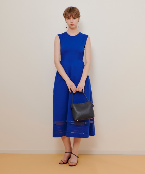 allureville 半袖ワンピース　青 サッカースキッパーターンバックワンピース（ワンピース