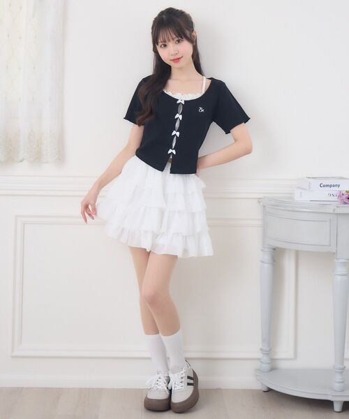 ems excite(エムズエキサイト)の「レイヤード風テレコCT(Tシャツ/カットソー・レディース・ピンク/ダークグレー/ブラック・FREE)」の16枚目の写真