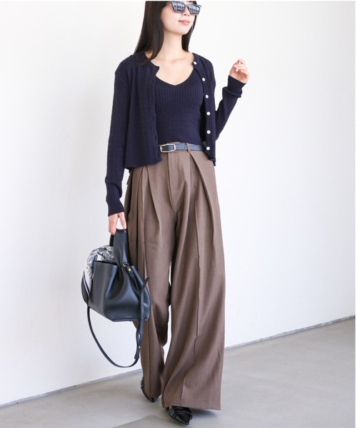 gossip！ロサンゼルス（ゴシップロサンゼルス）の「Vネックキャミとケーブルニットカーディガン（カーディガン/ボレロ・レディース・ネイビー/ホワイト・FREE）」の22枚目の写真