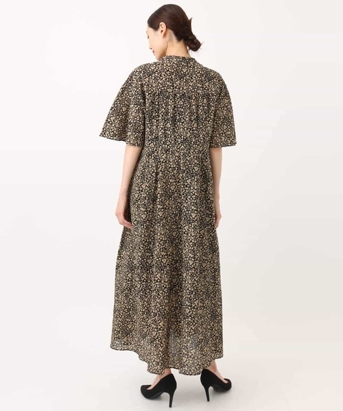 MK MICHEL KLEIN（エムケーミッシェルクラン）の「キーネックコットンワンピース/洗える（ワンピース・レディース・ブラック/モカ/イエロー系その他・38）」の12枚目の写真