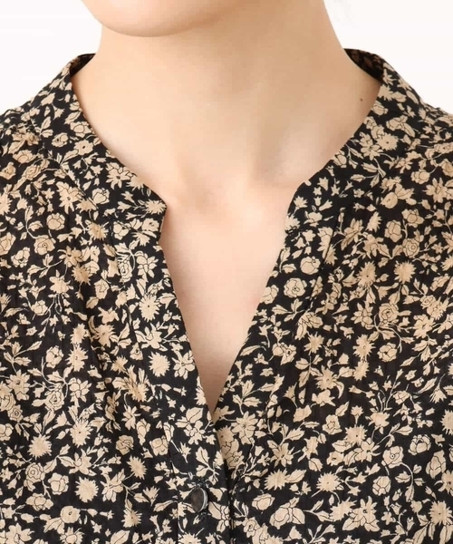 MK MICHEL KLEIN（エムケーミッシェルクラン）の「キーネックコットンワンピース/洗える（ワンピース・レディース・ブラック/モカ/イエロー系その他・38）」の13枚目の写真