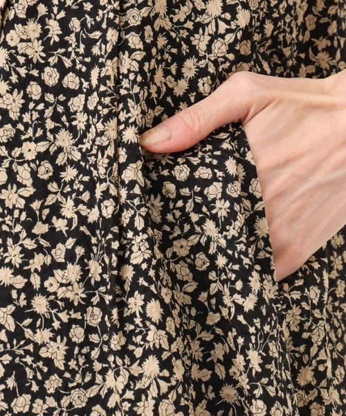 MK MICHEL KLEIN（エムケーミッシェルクラン）の「キーネックコットンワンピース/洗える（ワンピース・レディース・ブラック/モカ/イエロー系その他・38）」の15枚目の写真