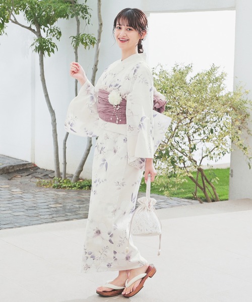 Honeys（ハニーズ）の「浴衣巾着（ワンハンドル）（和装小物・レディース・ライトグレー/ブラック系その他/アイボリー系/ピンク系その他/アイボリー・FREE）」の13枚目の写真