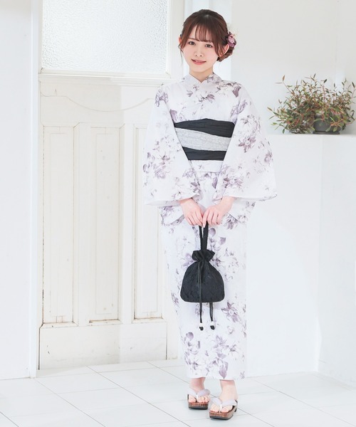 Honeys（ハニーズ）の「浴衣巾着（ワンハンドル）（和装小物・レディース・ライトグレー/ブラック系その他/アイボリー系/ピンク系その他/アイボリー・FREE）」の16枚目の写真