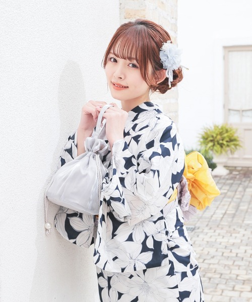 Honeys（ハニーズ）の「浴衣巾着（ワンハンドル）（和装小物・レディース・ライトグレー/ブラック系その他/アイボリー系/ピンク系その他/アイボリー・FREE）」の18枚目の写真