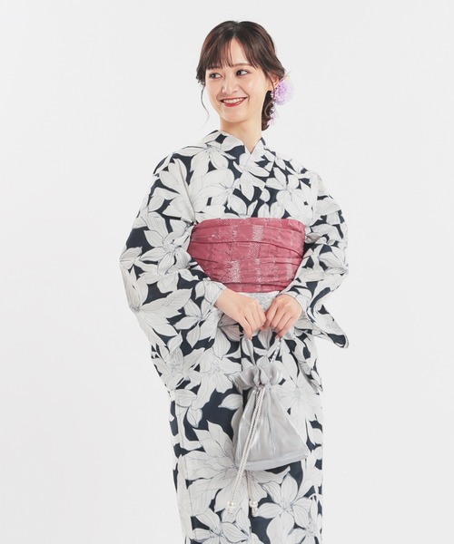 Honeys（ハニーズ）の「浴衣巾着（ワンハンドル）（和装小物・レディース・ライトグレー/ブラック系その他/アイボリー系/ピンク系その他/アイボリー・FREE）」の22枚目の写真