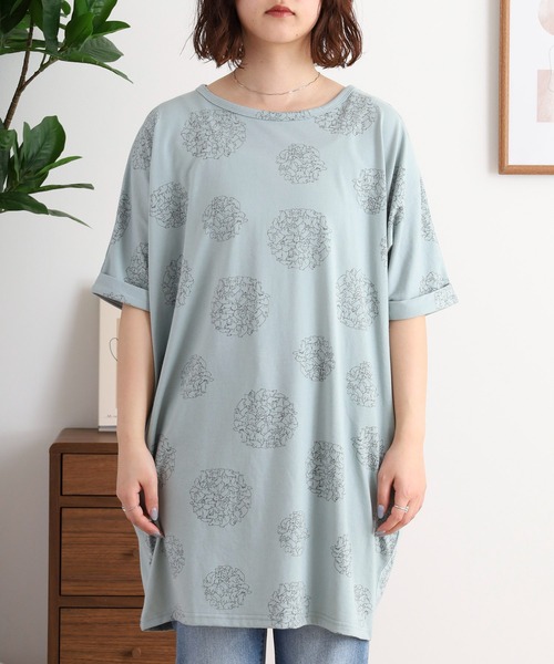 セール】くまドット柄ビッグワンピース（Tシャツ/カットソー