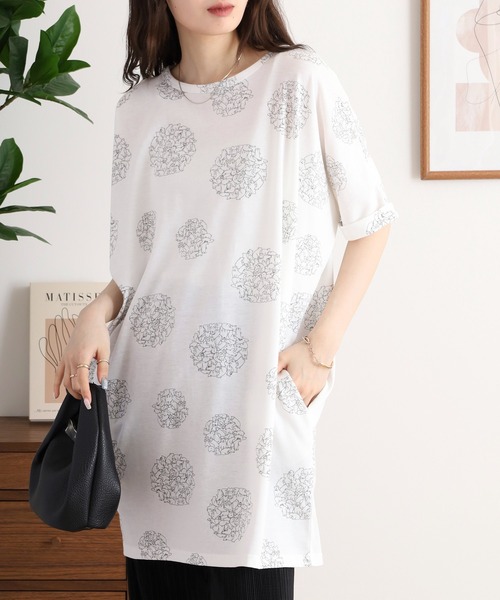 セール】くまドット柄ビッグワンピース（Tシャツ/カットソー