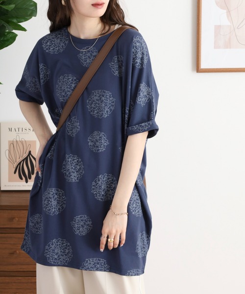 【新品タグ付き試着なし/2024年夏物/定価21,780円】シェル柄ワンピース antiqua アート柄ワンピース ワンピース レディース ロング 送料