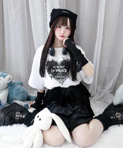 Whinny（ホワイニー）の「Whinny/束縛ダイナマイティー（Tシャツ/カットソー・レディース・ホワイト/サックスブルー/ブラック・FREE）」の6枚目の写真