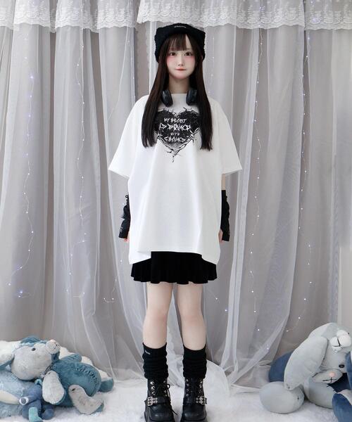 Whinny（ホワイニー）の「Whinny/束縛ダイナマイティー（Tシャツ/カットソー・レディース・ホワイト/サックスブルー/ブラック・FREE）」の8枚目の写真