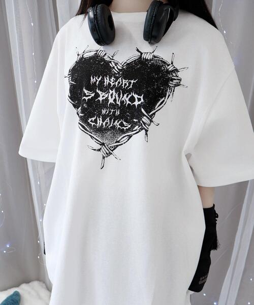 Whinny（ホワイニー）の「Whinny/束縛ダイナマイティー（Tシャツ/カットソー・レディース・ホワイト/サックスブルー/ブラック・FREE）」の11枚目の写真