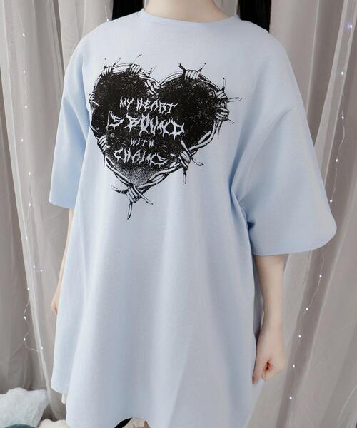 Whinny（ホワイニー）の「Whinny/束縛ダイナマイティー（Tシャツ/カットソー・レディース・ホワイト/サックスブルー/ブラック・FREE）」の18枚目の写真