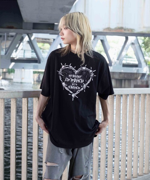 Whinny(ホワイニー)の「Whinny/束縛ダイナマイティー(Tシャツ/カットソー・レディース・ホワイト/サックスブルー/ブラック・FREE)」の7枚目の写真