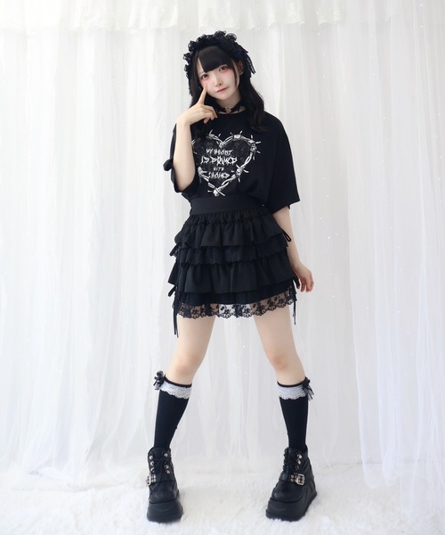 Whinny(ホワイニー)の「Whinny/束縛ダイナマイティー(Tシャツ/カットソー・レディース・ホワイト/サックスブルー/ブラック・FREE)」の6枚目の写真
