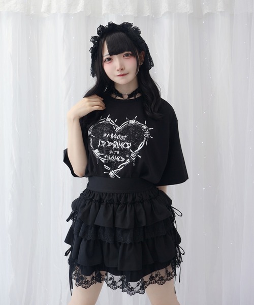 Whinny(ホワイニー)の「Whinny/束縛ダイナマイティー(Tシャツ/カットソー・レディース・ホワイト/サックスブルー/ブラック・FREE)」の5枚目の写真