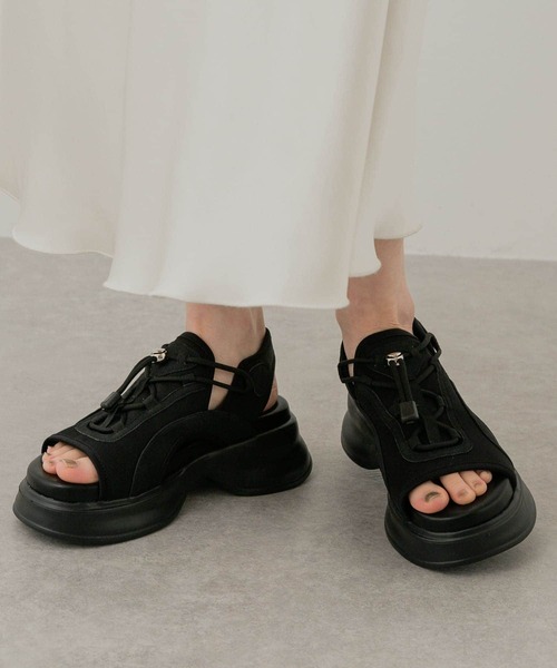 SENSE OF PLACE by URBAN RESEARCH（センスオブプレイスバイアーバンリサーチ）の「ボリュームソールドロストスポーツサンダル（サンダル・レディース・ベージュ/アイボリー/ブラック・SMALL/MEDIUM/LARGE）」の18枚目の写真