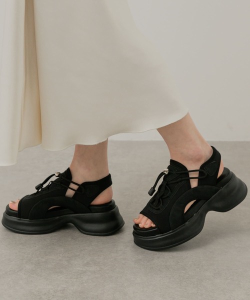 SENSE OF PLACE by URBAN RESEARCH（センスオブプレイスバイアーバンリサーチ）の「ボリュームソールドロストスポーツサンダル（サンダル・レディース・ベージュ/アイボリー/ブラック・SMALL/MEDIUM/LARGE）」の19枚目の写真