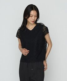 COMME CA | リーフ柄ラッセルレース ブラウス(シャツ/ブラウス)