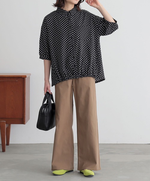 n'OrLABEL（ノアールレーベル）の「『裾ギャザードットブラウス』（シャツ/ブラウス・レディース・ライトベージュ/ブラック/ライトグリーン・1/2）」の21枚目の写真