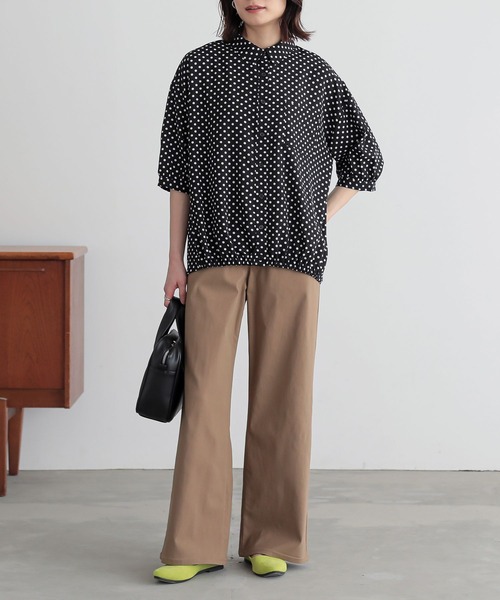 n'OrLABEL（ノアールレーベル）の「『裾ギャザードットブラウス』（シャツ/ブラウス・レディース・ライトベージュ/ブラック/ライトグリーン・1/2）」の22枚目の写真