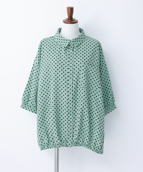 n'OrLABEL（ノアールレーベル）の「『裾ギャザードットブラウス』（シャツ/ブラウス・レディース・ライトベージュ/ブラック/ライトグリーン・1/2）」の14枚目の写真