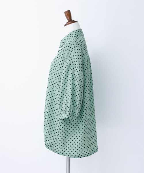 n'OrLABEL（ノアールレーベル）の「『裾ギャザードットブラウス』（シャツ/ブラウス・レディース・ライトベージュ/ブラック/ライトグリーン・1/2）」の15枚目の写真