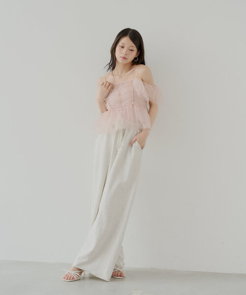 FETICO 2022AW フェティコ フリルチュールブラウス FETICO / フェティコ | TULLE FRILLED TUNIC チュールブラウス シャツ