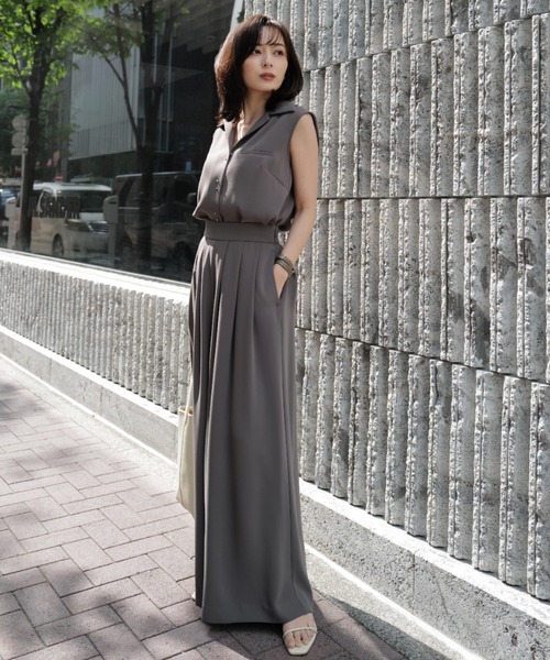 anuans（アニュアンス）の「ダブルサテンオープンカラーブラウス（シャツ/ブラウス・レディース・ホワイト系その他/ネイビー/グレー・FREE）」の10枚目の写真