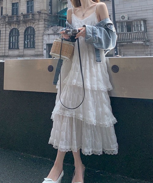 SPIGA(スピーガ)の「チュールレースティアードワンピース(ワンピース・キッズ・ブラック/パープル/ホワイト・X-LARGE/LARGE/MEDIUM/SMALL)」の2枚目の写真