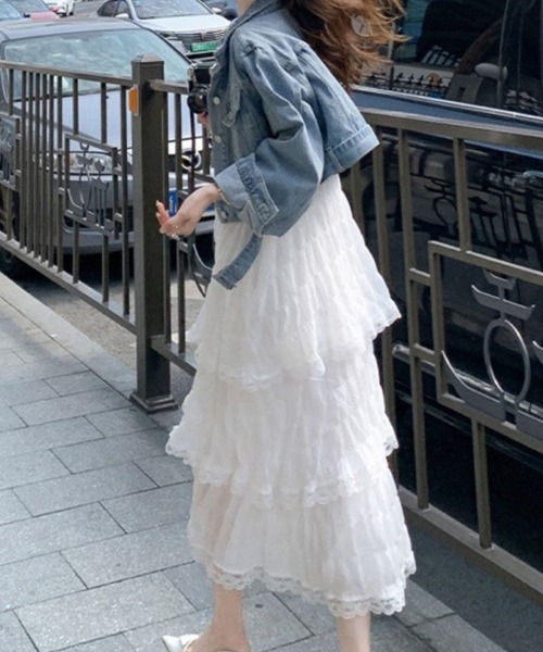 SPIGA(スピーガ)の「チュールレースティアードワンピース(ワンピース・キッズ・ブラック/パープル/ホワイト・X-LARGE/LARGE/MEDIUM/SMALL)」の4枚目の写真