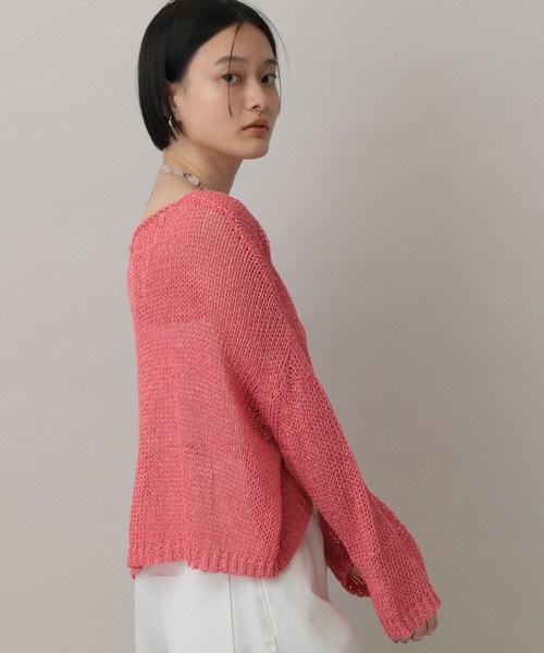 A part by(アパートバイ)の「メッシュプルオーバー(ニット/セーター・レディース・グレー系その他2/ピンク/ブラック/オフホワイト・FREE)」の22枚目の写真