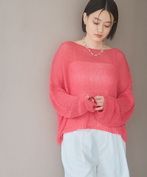 A part by(アパートバイ)の「メッシュプルオーバー(ニット/セーター・レディース・グレー系その他2/ピンク/ブラック/オフホワイト・FREE)」の5枚目の写真