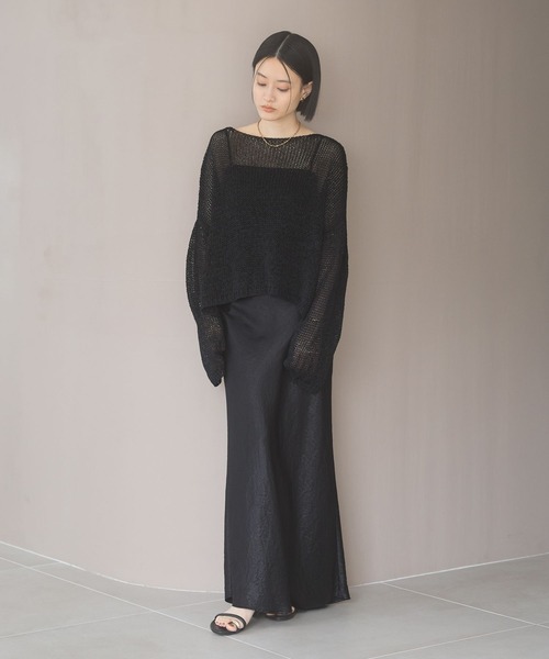 A part by(アパートバイ)の「メッシュプルオーバー(ニット/セーター・レディース・グレー系その他2/ピンク/ブラック/オフホワイト・FREE)」の11枚目の写真