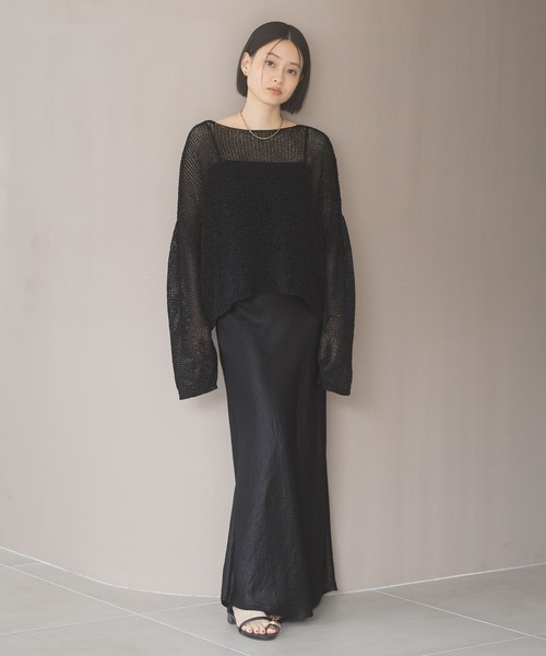 A part by(アパートバイ)の「メッシュプルオーバー(ニット/セーター・レディース・グレー系その他2/ピンク/ブラック/オフホワイト・FREE)」の12枚目の写真