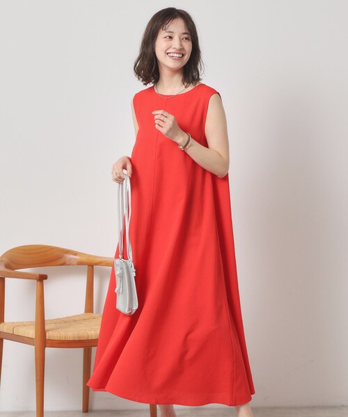 ITS'DEMO（イッツデモ）の「【清涼感／手洗い可】麻調メッシュワンピース（ワンピース・レディース・ブラック/ブルー/ネイビー/レッド系1・00）」の4枚目の写真