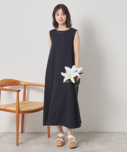 ITS'DEMO（イッツデモ）の「【清涼感／手洗い可】麻調メッシュワンピース（ワンピース・レディース・ブラック/ブルー/ネイビー/レッド系1・00）」の18枚目の写真