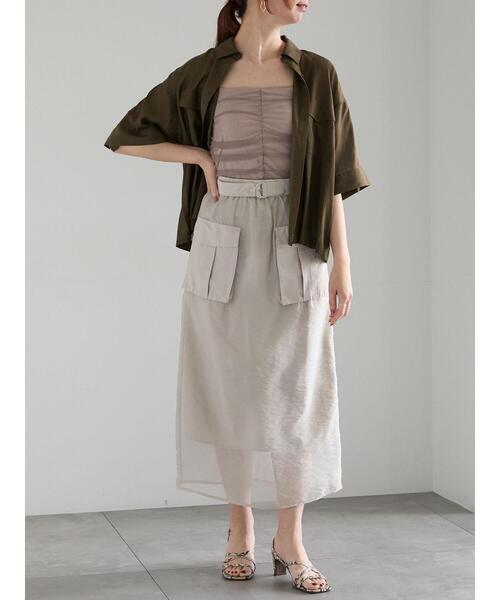 Te chichi（テチチ）の「ハーフスリーブWポケットシアーシャツ（シャツ/ブラウス・レディース・カーキ/ベージュ/ブラック・F）」の7枚目の写真