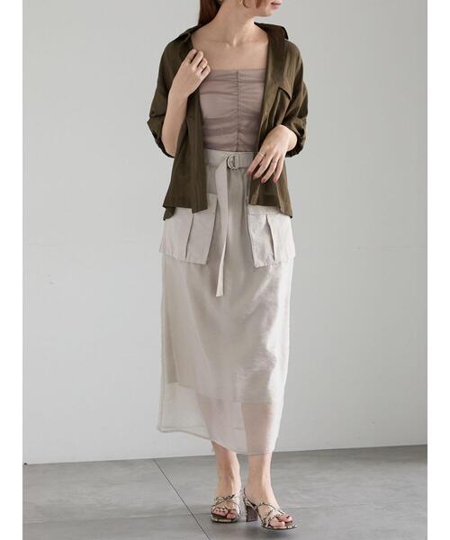 Te chichi（テチチ）の「ハーフスリーブWポケットシアーシャツ（シャツ/ブラウス・レディース・カーキ/ベージュ/ブラック・F）」の8枚目の写真