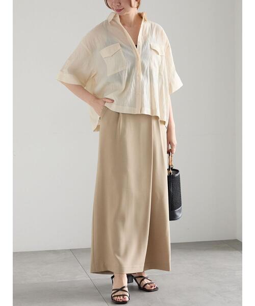 Te chichi（テチチ）の「ハーフスリーブWポケットシアーシャツ（シャツ/ブラウス・レディース・カーキ/ベージュ/ブラック・F）」の10枚目の写真