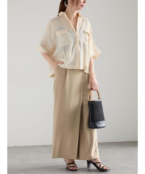Te chichi（テチチ）の「ハーフスリーブWポケットシアーシャツ（シャツ/ブラウス・レディース・カーキ/ベージュ/ブラック・F）」の11枚目の写真