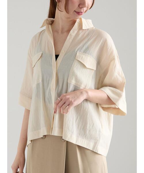 Te chichi（テチチ）の「ハーフスリーブWポケットシアーシャツ（シャツ
