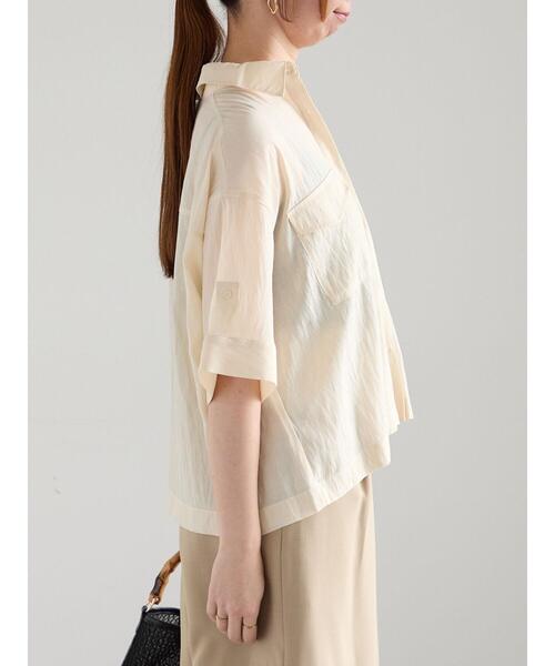 Te chichi（テチチ）の「ハーフスリーブWポケットシアーシャツ（シャツ/ブラウス・レディース・カーキ/ベージュ/ブラック・F）」の14枚目の写真