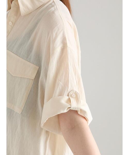 Te chichi（テチチ）の「ハーフスリーブWポケットシアーシャツ（シャツ/ブラウス・レディース・カーキ/ベージュ/ブラック・F）」の17枚目の写真