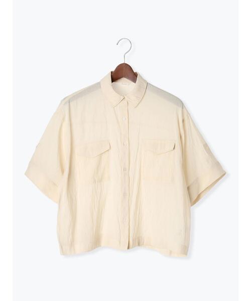 Te chichi（テチチ）の「ハーフスリーブWポケットシアーシャツ（シャツ/ブラウス・レディース・カーキ/ベージュ/ブラック・F）」の19枚目の写真