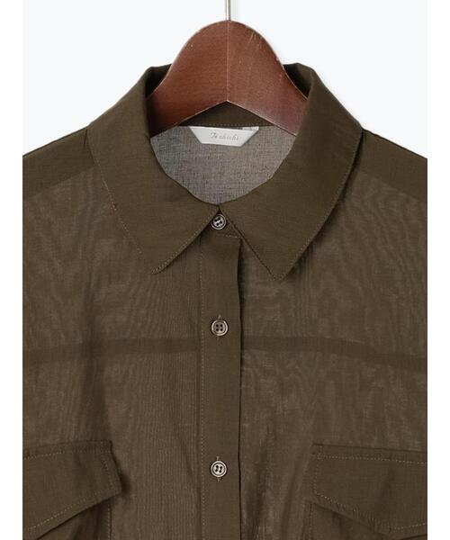 Te chichi（テチチ）の「ハーフスリーブWポケットシアーシャツ（シャツ/ブラウス・レディース・カーキ/ベージュ/ブラック・F）」の22枚目の写真