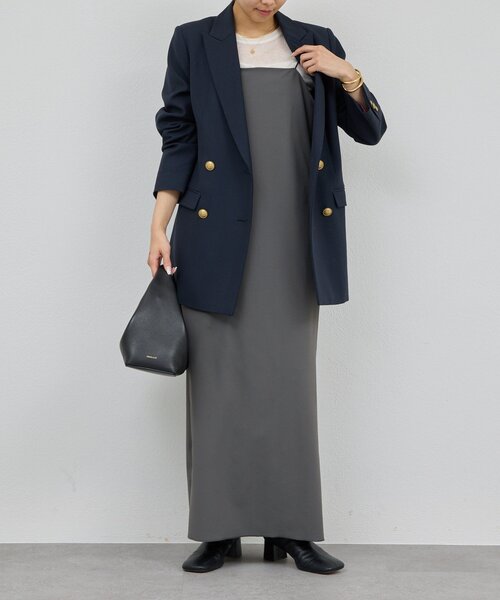 GALLARDAGALANTE(ガリャルダガランテ)の「【3サイズ展開】ストレッチマキシキャミワンピース(ワンピース・レディース・ブラック/カーキ/チャコールグレー・2/1/0)」の6枚目の写真