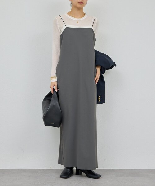 GALLARDAGALANTE(ガリャルダガランテ)の「【3サイズ展開】ストレッチマキシキャミワンピース(ワンピース・レディース・ブラック/カーキ/チャコールグレー・2/1/0)」の9枚目の写真