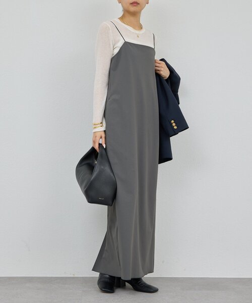 GALLARDAGALANTE(ガリャルダガランテ)の「【3サイズ展開】ストレッチマキシキャミワンピース(ワンピース・レディース・ブラック/カーキ/チャコールグレー・2/1/0)」の10枚目の写真