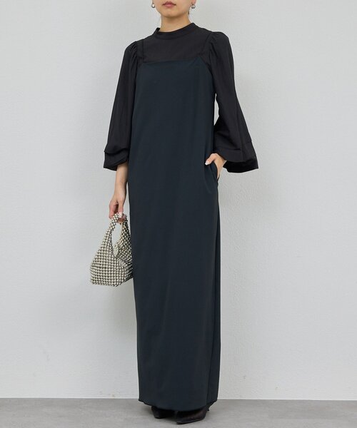 GALLARDAGALANTE(ガリャルダガランテ)の「【3サイズ展開】ストレッチマキシキャミワンピース(ワンピース・レディース・ブラック/カーキ/チャコールグレー・2/1/0)」の12枚目の写真